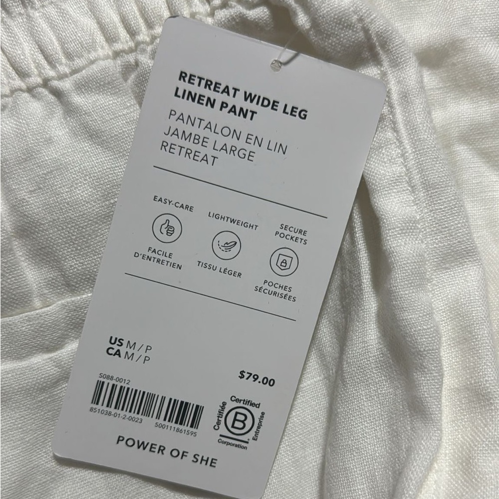Athleta Retreat Wide Leg Linen Pant // Calla Lily - Picture 13 of 14